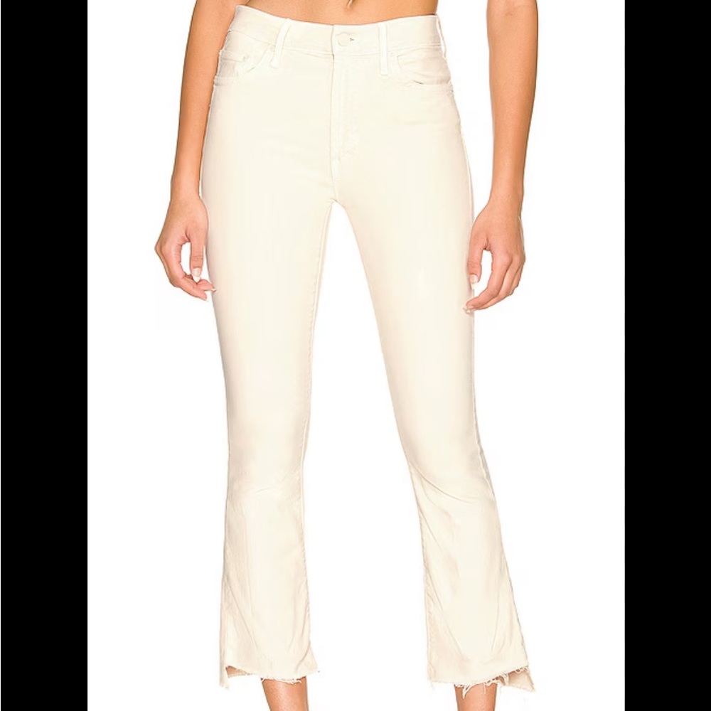 Women's Cream Ankle Cropped Jeans